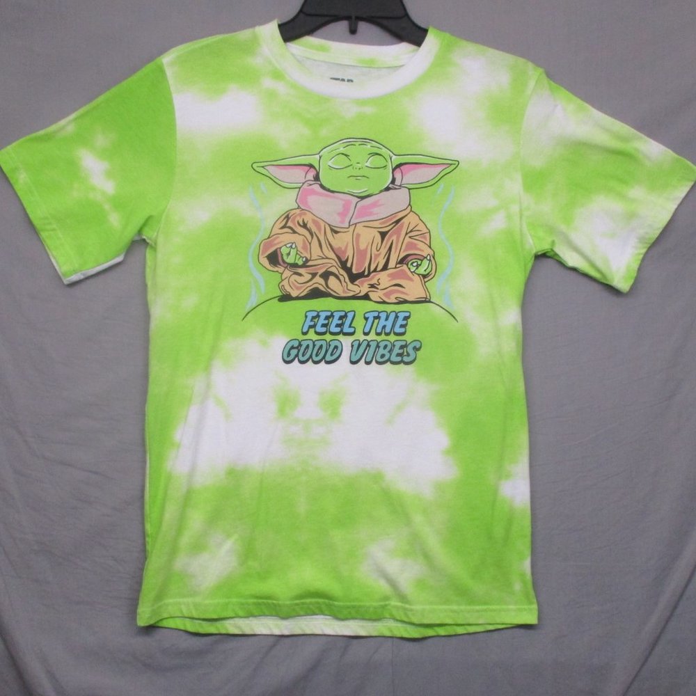 Mad Engine Star Wars Baby Yoda Graphic Print Green Tie Die Kids‎ Size | XL